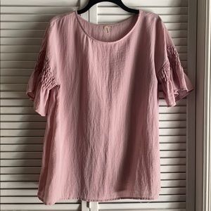 Blush pink 3/4 sleeved blouse